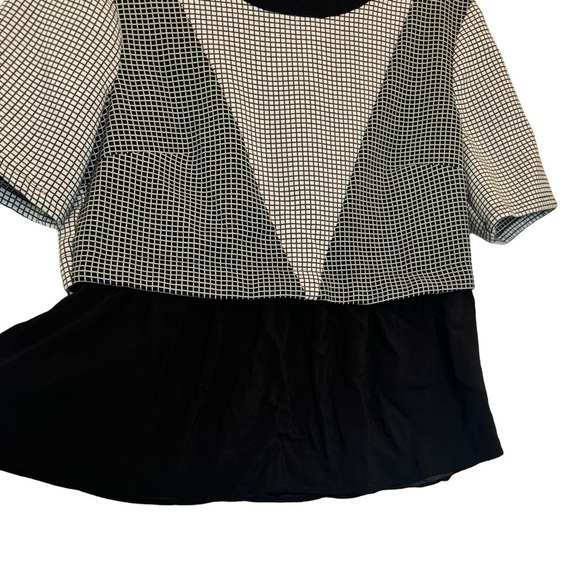 BCBGeneration Black White Checkered Short Sleeve Blouse Size S - Picture 7 of 17